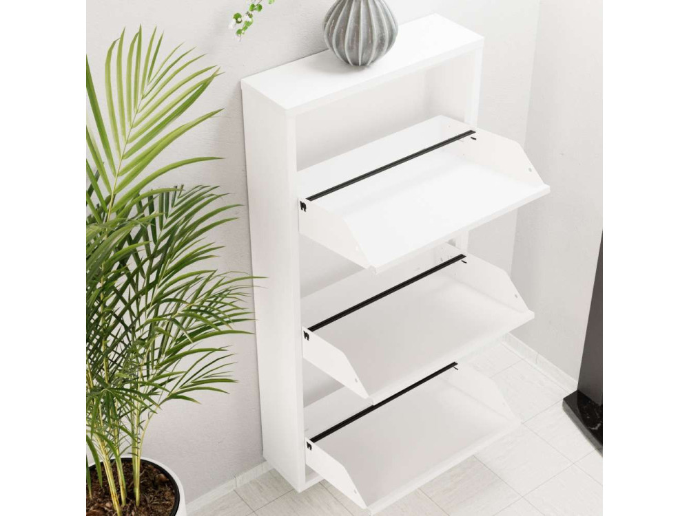 Scarpiera in metallo "Luna" - 50 x 15 x 103 cm - Bianco