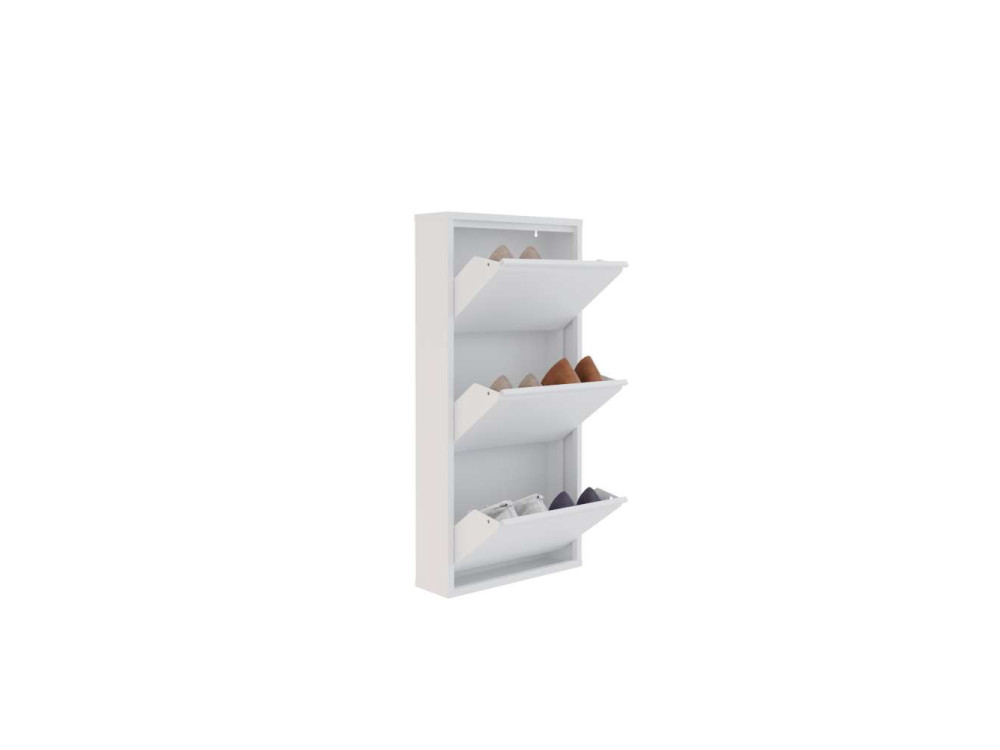 Scarpiera in metallo "Luna" - 50 x 15 x 103 cm - Bianco