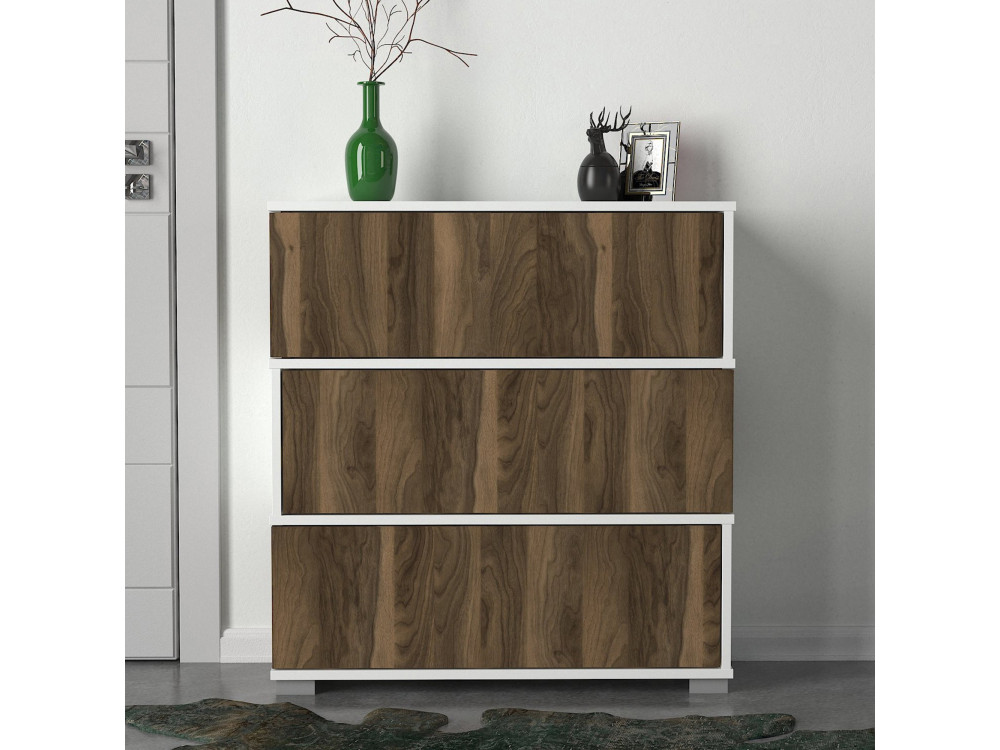 Scarpiera in legno "Napolyon" - 90 x 30 x 93 cm - Marrone