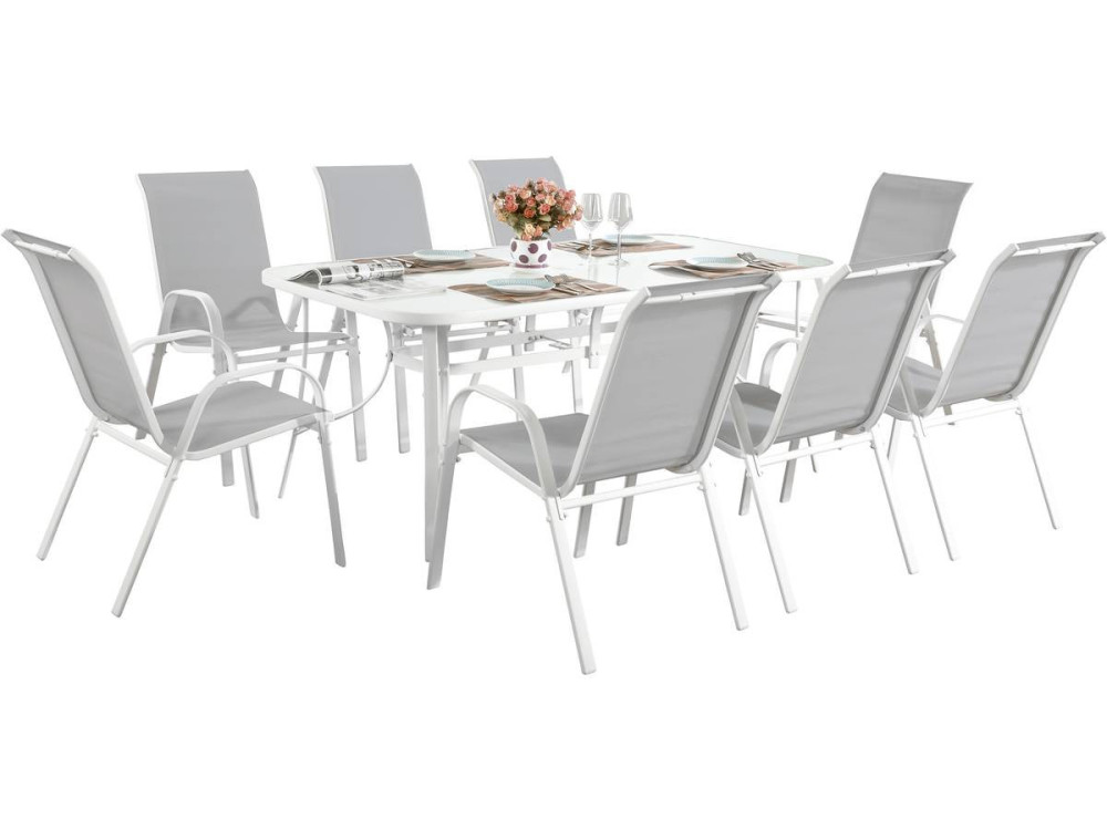 Salotto da giardino in textilene" Cordoba  XL 180" - Phoenix -Grigio