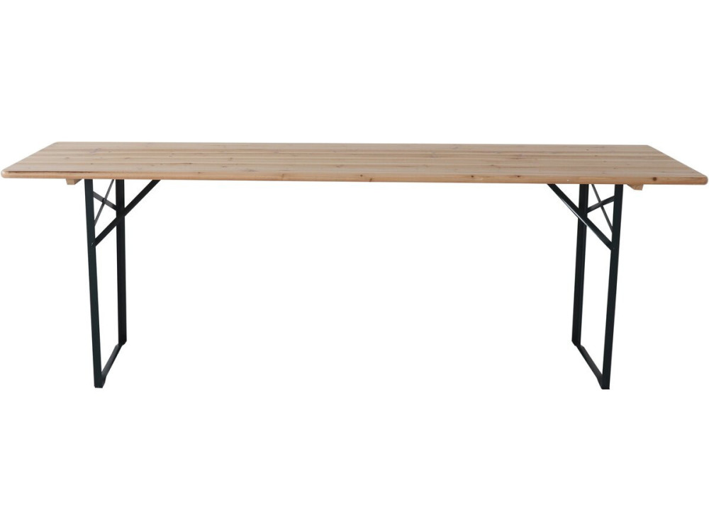 Tavolo da giardino pieghevole da brasserie con 2 panche "Lisbona" - 218 x 59,5 x 75 cm - Marrone