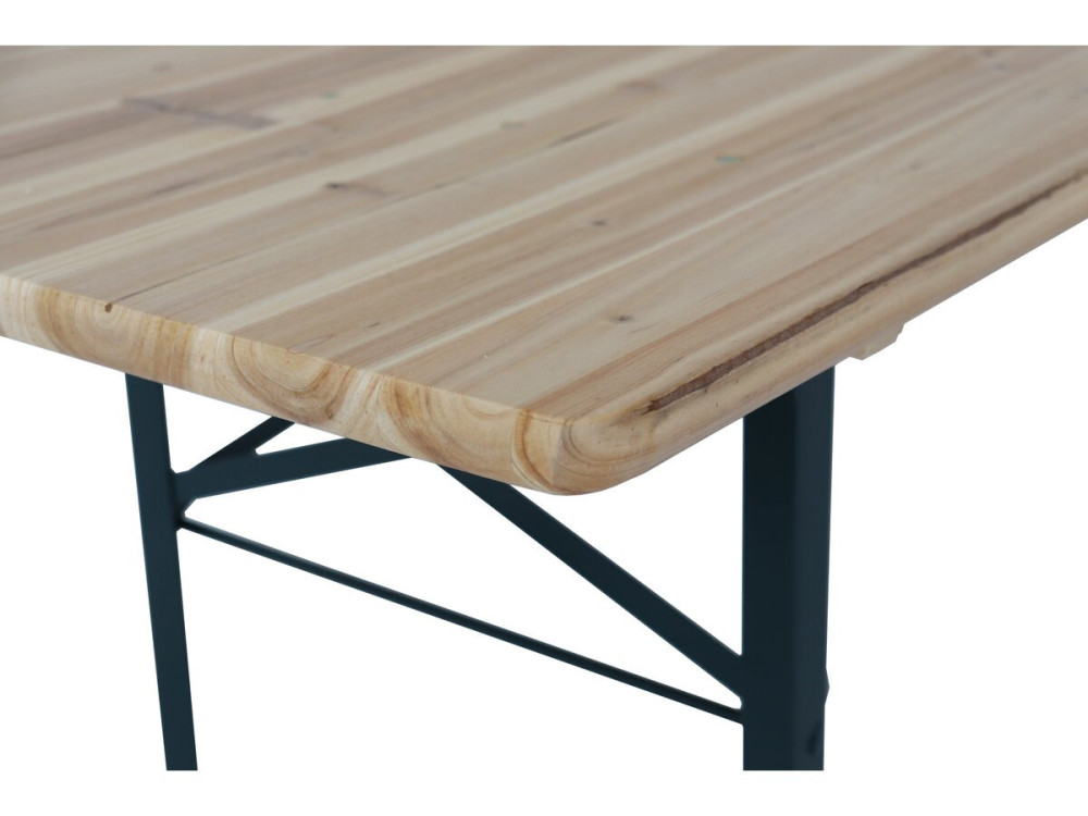 Tavolo da giardino pieghevole da brasserie con 2 panche "Lisbona" - 218 x 59,5 x 75 cm - Marrone