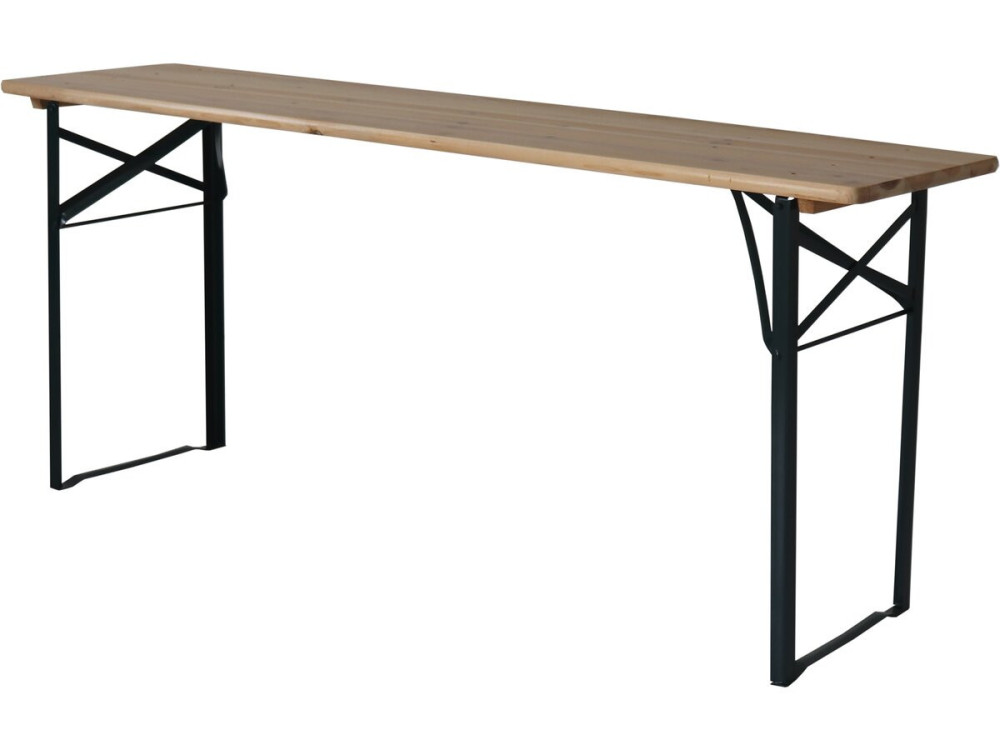 Tavolo da giardino pieghevole da brasserie con 2 panche "Lisbon" - 176 x 46 x 75 cm - Marrone