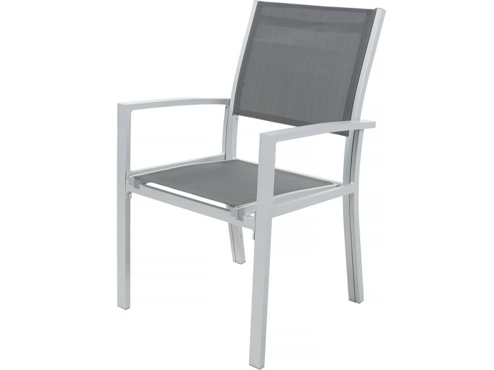 Set da pranzo da giardino estensibile "Lagos" - 200/320 x 105 x 76 cm - 10 sedie - Grigio scuro