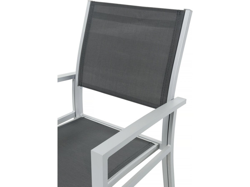 Set da pranzo da giardino estensibile "Lagos" - 200/320 x 105 x 76 cm - 10 sedie - Grigio scuro