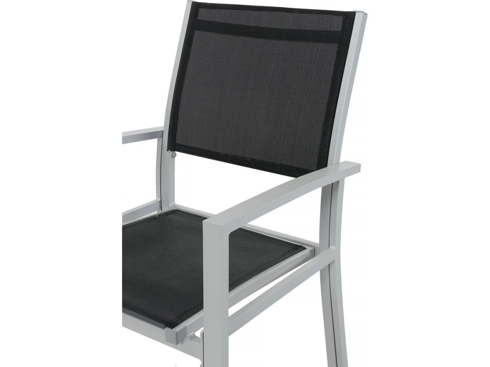 Set da pranzo da esterno estensibile "Lagos" - Tavolo estensibile 200/320 x 105 x 76 cm - 10 sedie - Nero