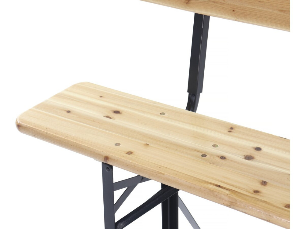 Set da giardino in legno "Lisbon" con schienale - 180 cm - Marrone