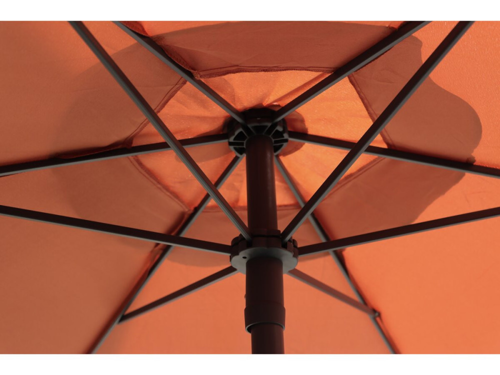 Tavolo e sedie da giardino in metallo "Convivia" con ombrellone - 4 posti - Terracotta