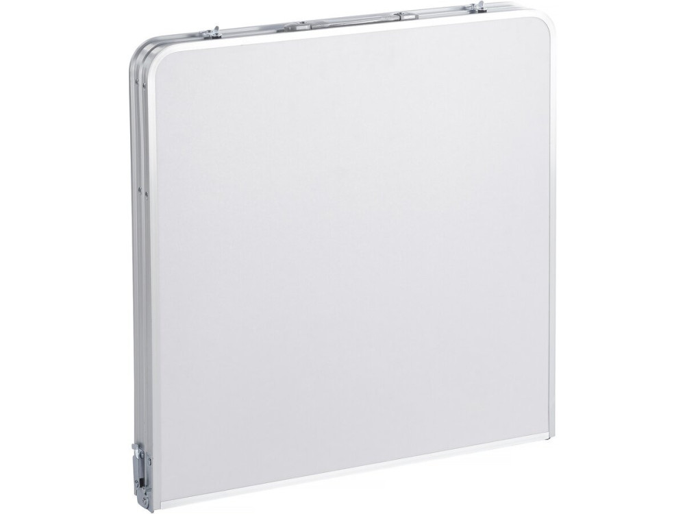 Set di tavolo da campeggio e 4 sgabelli pieghevoli - 125 x 60 cm - Bianco