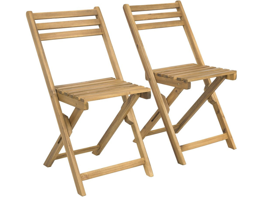 Set tavolo e sedie da giardino in legno "Aldo" - 2 posti - Marrone