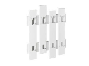 Appendiabiti da parete in legno "Wave" - 64 x 4 x 79 cm - Bianco