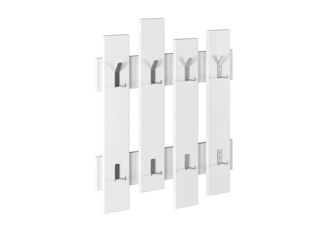 Appendiabiti da parete in legno "Wave" - 64 x 4 x 79 cm - Bianco
