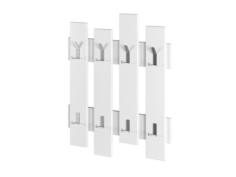 Appendiabiti da parete in legno "Wave" - 64 x 4 x 79 cm - Bianco