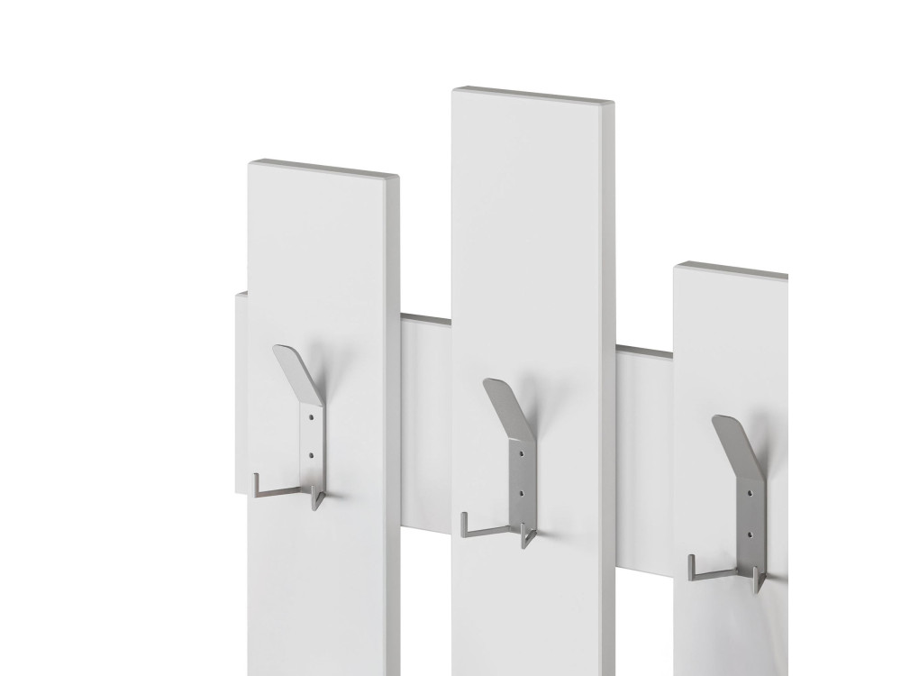 Appendiabiti da parete in legno "Wave" - 64 x 4 x 79 cm - Bianco