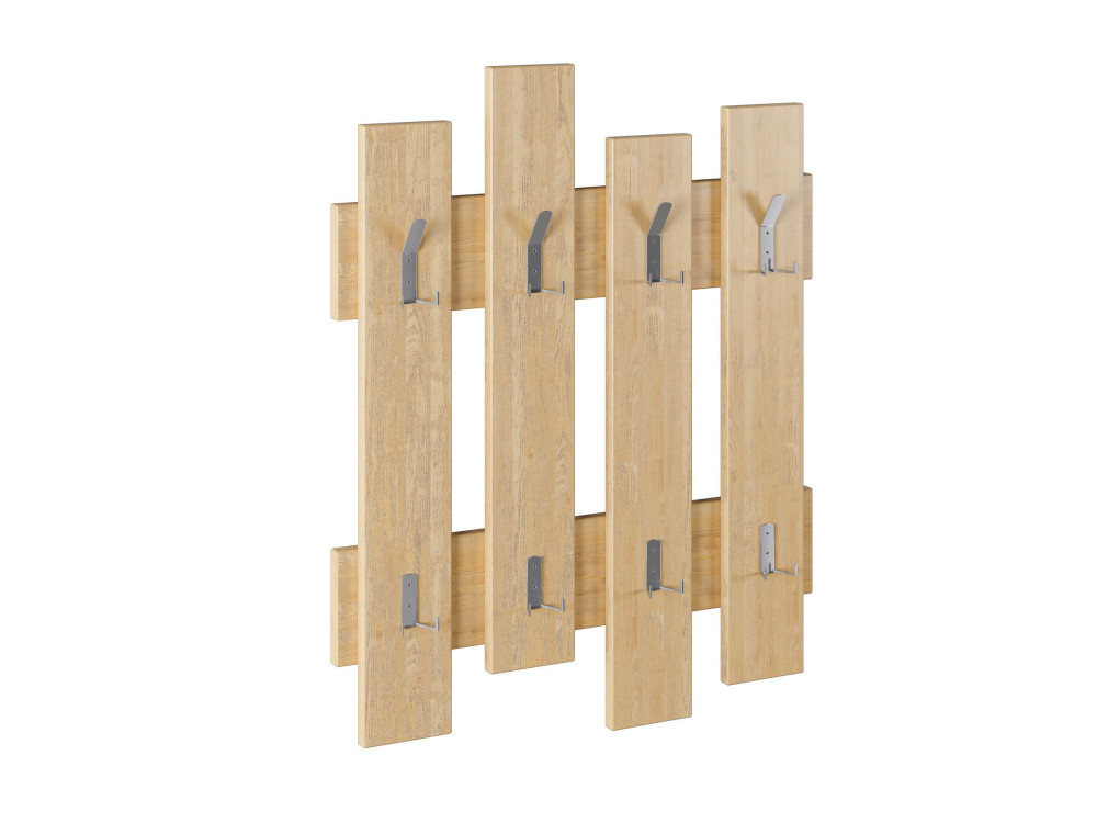 Appendiabiti da parete in legno "Wave" - 64 x 4 x 79 cm - Beige
