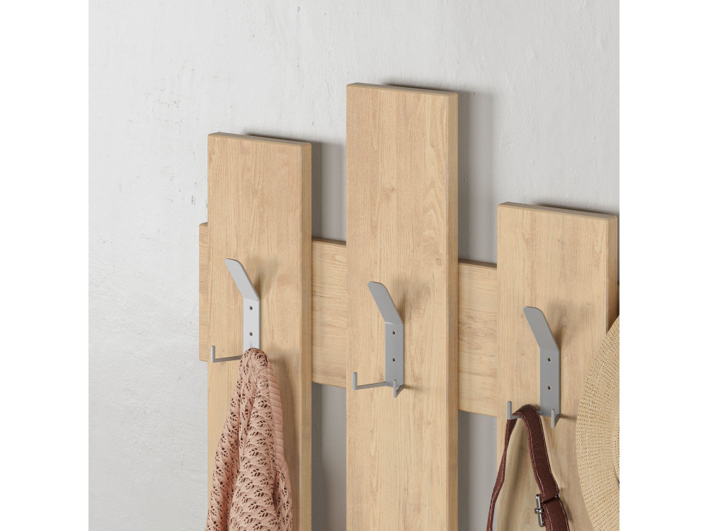Appendiabiti da parete in legno "Wave" - 64 x 4 x 79 cm - Beige