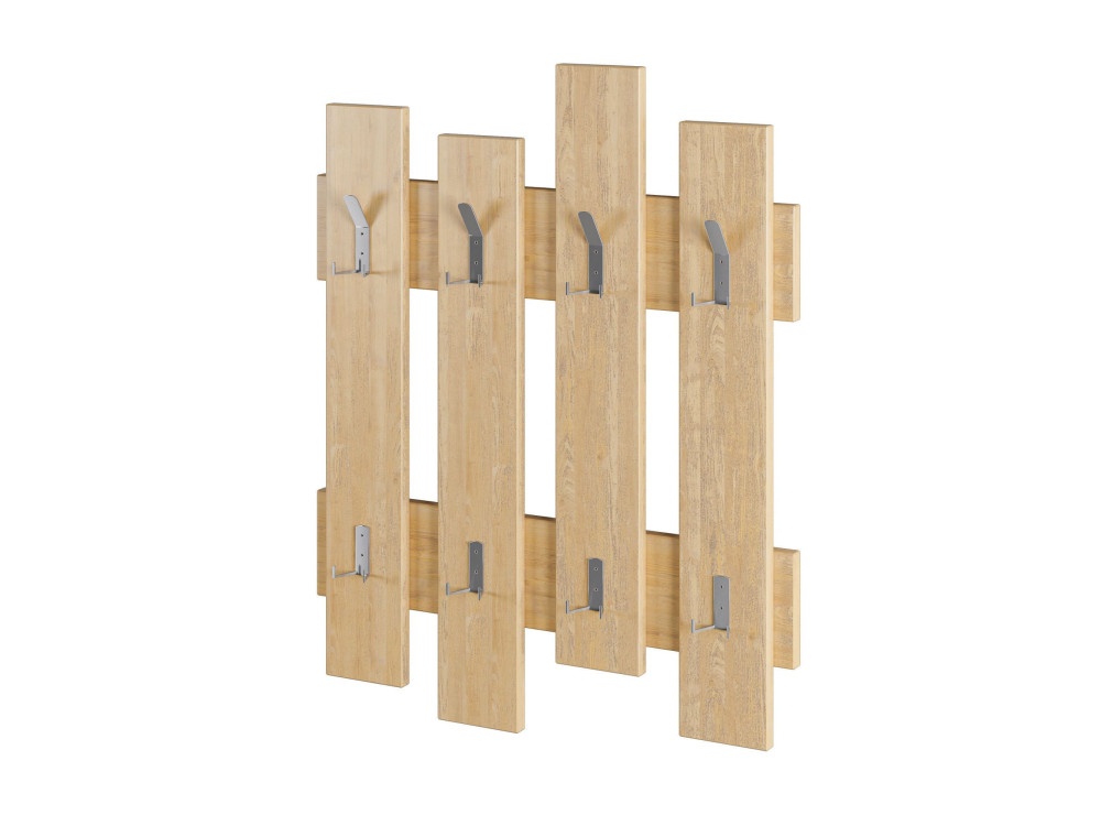 Appendiabiti da parete in legno "Wave" - 64 x 4 x 79 cm - Beige