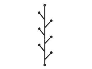 Appendiabiti a parete in metallo "Ponpon" - 22 x 5 x 94 cm - Nero