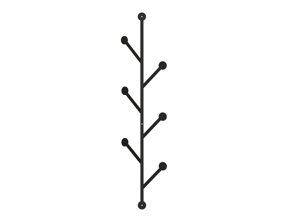 Appendiabiti a parete in metallo "Ponpon" - 22 x 5 x 94 cm - Nero