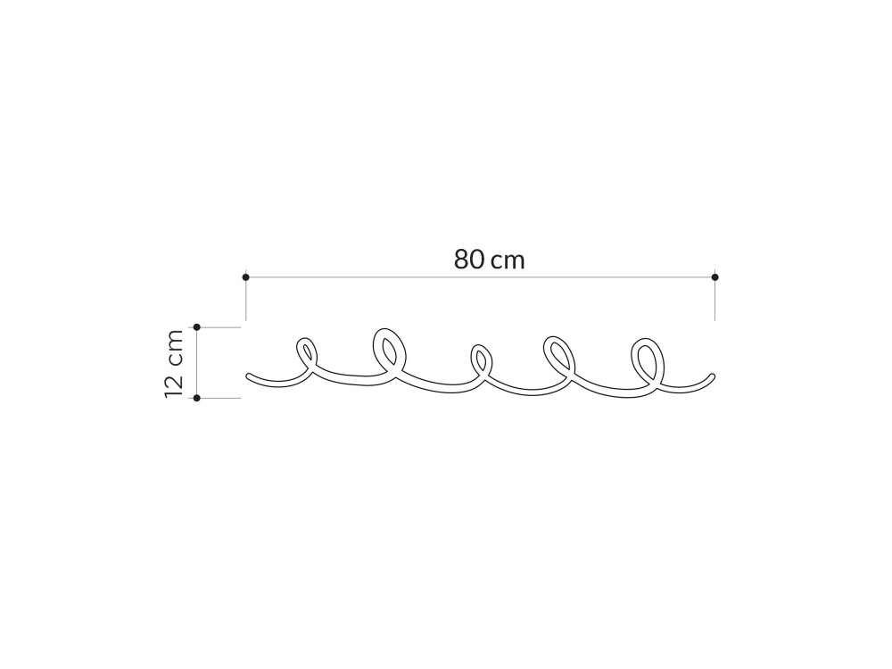 Appendiabiti da parete in metallo "Sing" - 22 x 5 x 97 cm - Nero