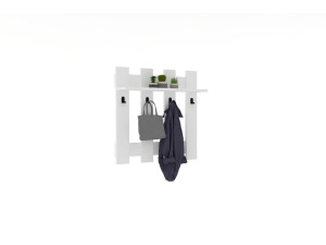 Appendiabiti da parete in legno "Carina" - 70 x 14 x 70 cm - Bianco
