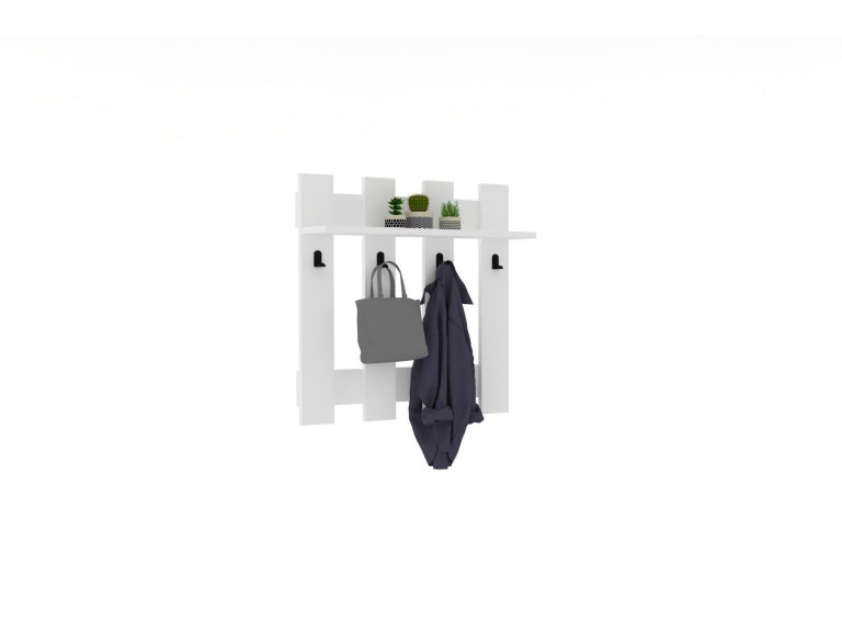 Appendiabiti da parete in legno "Carina" - 70 x 14 x 70 cm - Bianco
