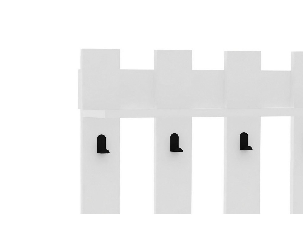 Appendiabiti da parete in legno "Carina" - 70 x 14 x 70 cm - Bianco