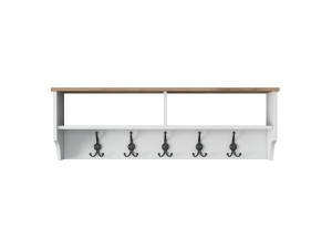 Appendiabiti in legno "Pino" - 120 x 22 x 37 cm - Bianco