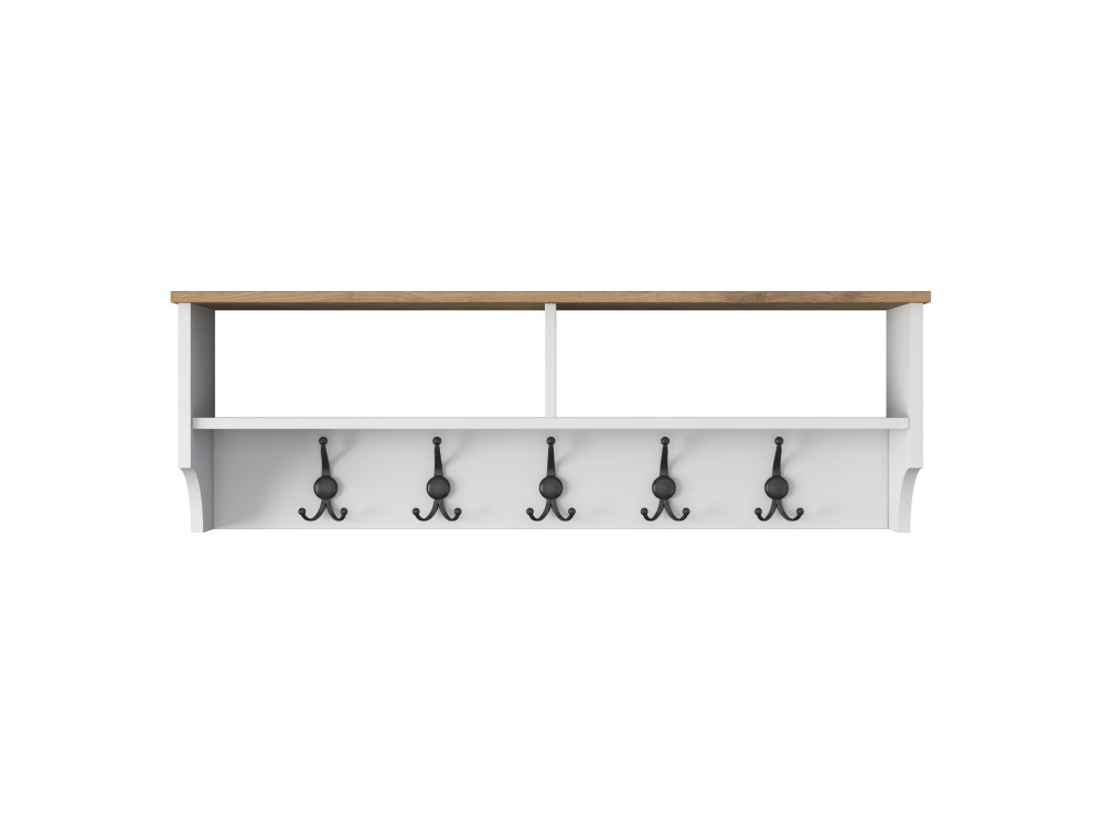 Appendiabiti in legno "Pino" - 120 x 22 x 37 cm - Bianco