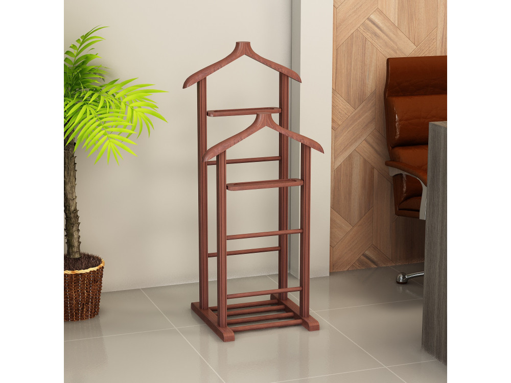 Appendiabiti in legno "Beta" - 33 x 46 x 120 cm - Marrone