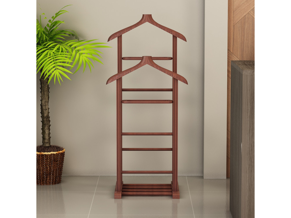 Appendiabiti in legno "Beta" - 33 x 46 x 120 cm - Marrone