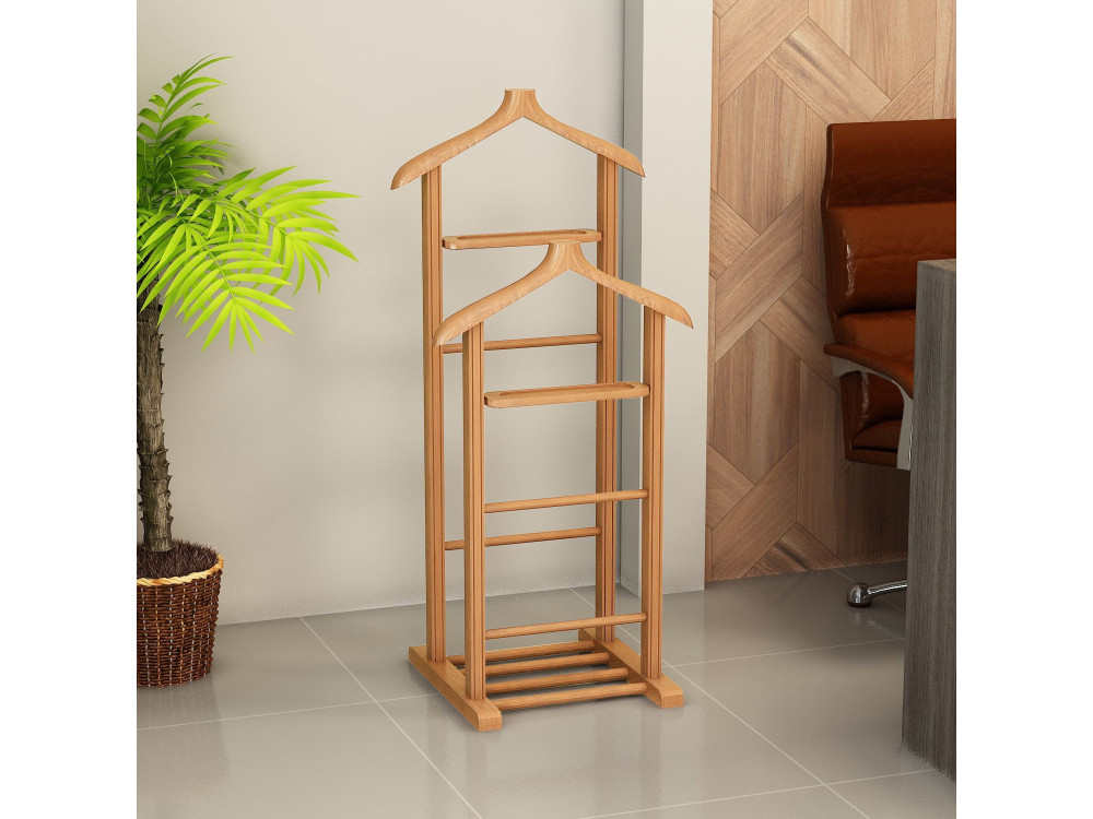 Appendiabiti in legno "Beta" - 33 x 46 x 120 cm - Beige