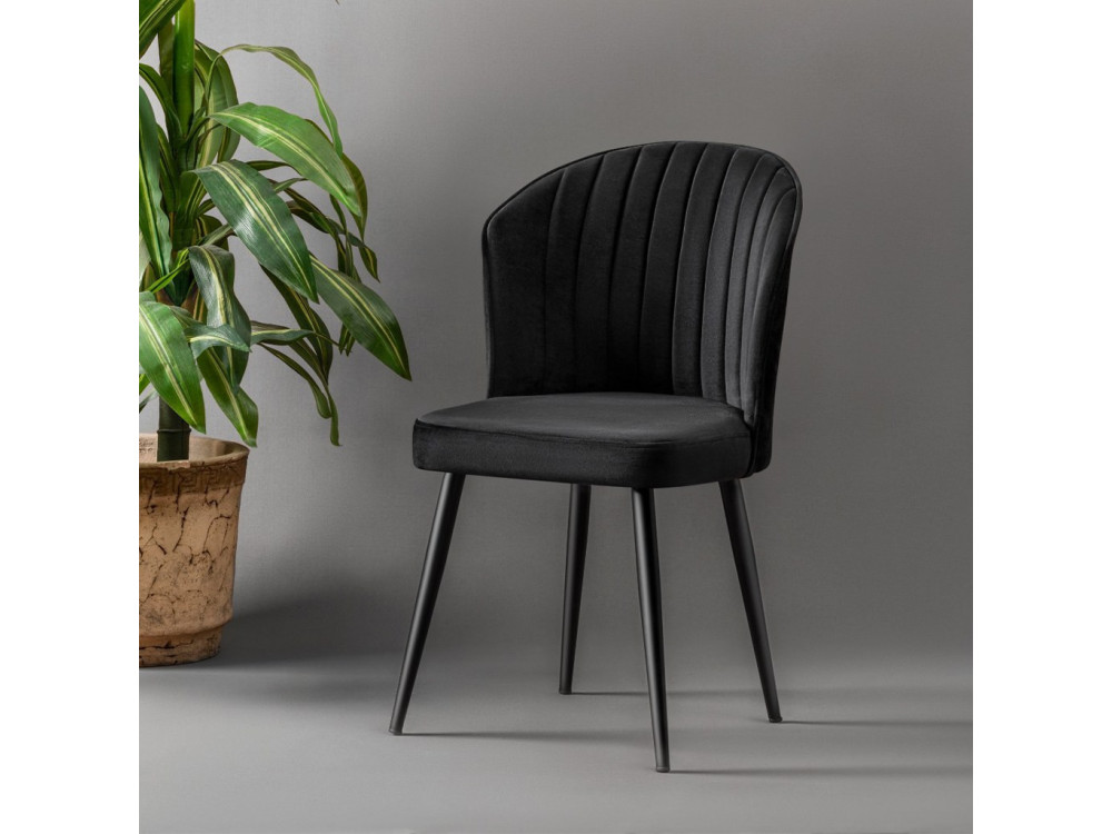 Set di sedie in legno "Rubi" (2 pezzi) - 52 x 42 x 85 cm - Nero