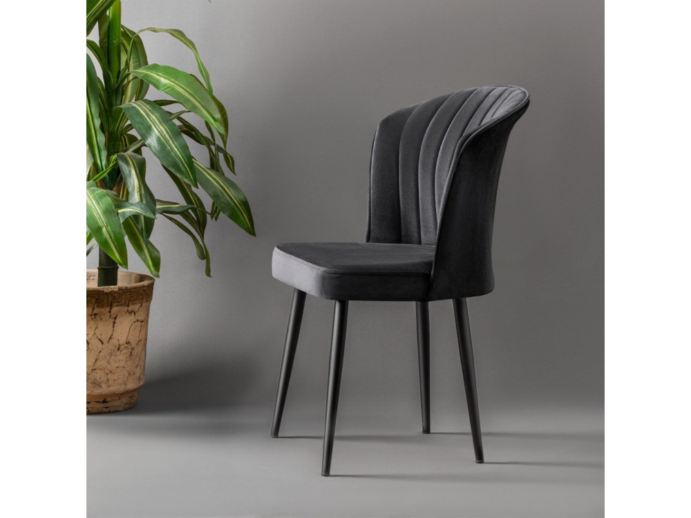 Set di sedie in legno "Rubi" (2 pezzi) - 52 x 42 x 85 cm - Nero