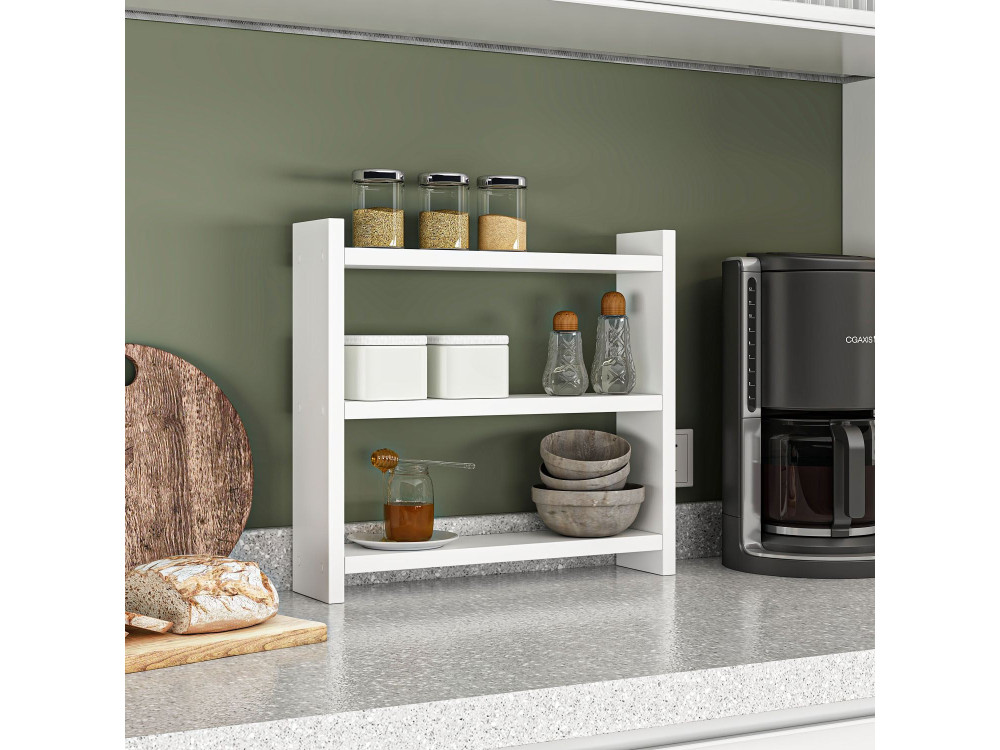 Scaffale da cucina in legno "Cosmic" - 44 x 10 x 40 cm - Bianco