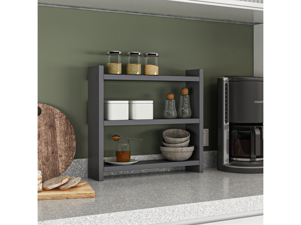 Scaffale da cucina in legno "Cosmic" - 44 x 10 x 40 cm - Grigio antracite