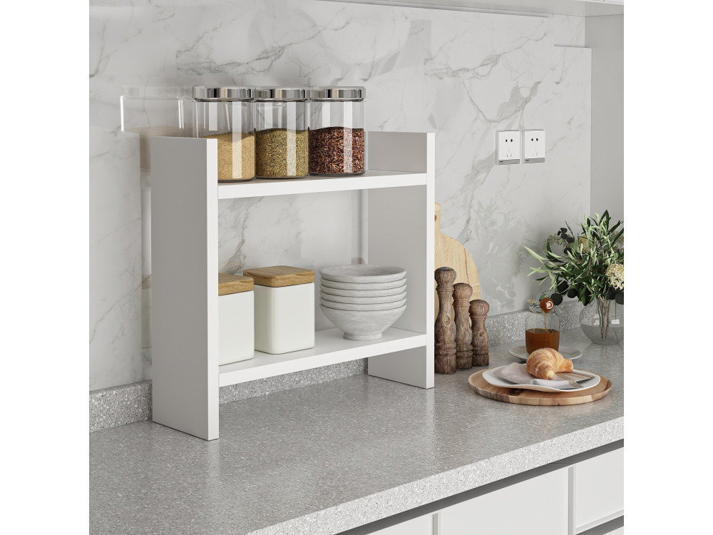 Scaffale da cucina in legno "Denver" - 34 x 10 x 30 cm - Bianco