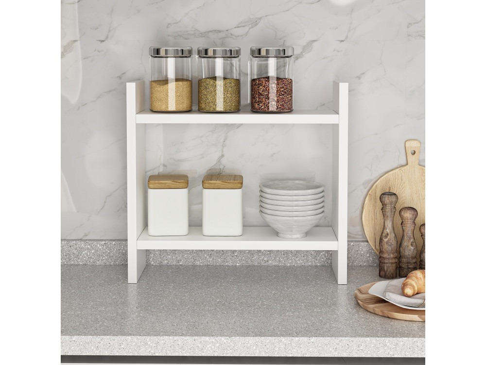 Scaffale da cucina in legno "Denver" - 34 x 10 x 30 cm - Bianco