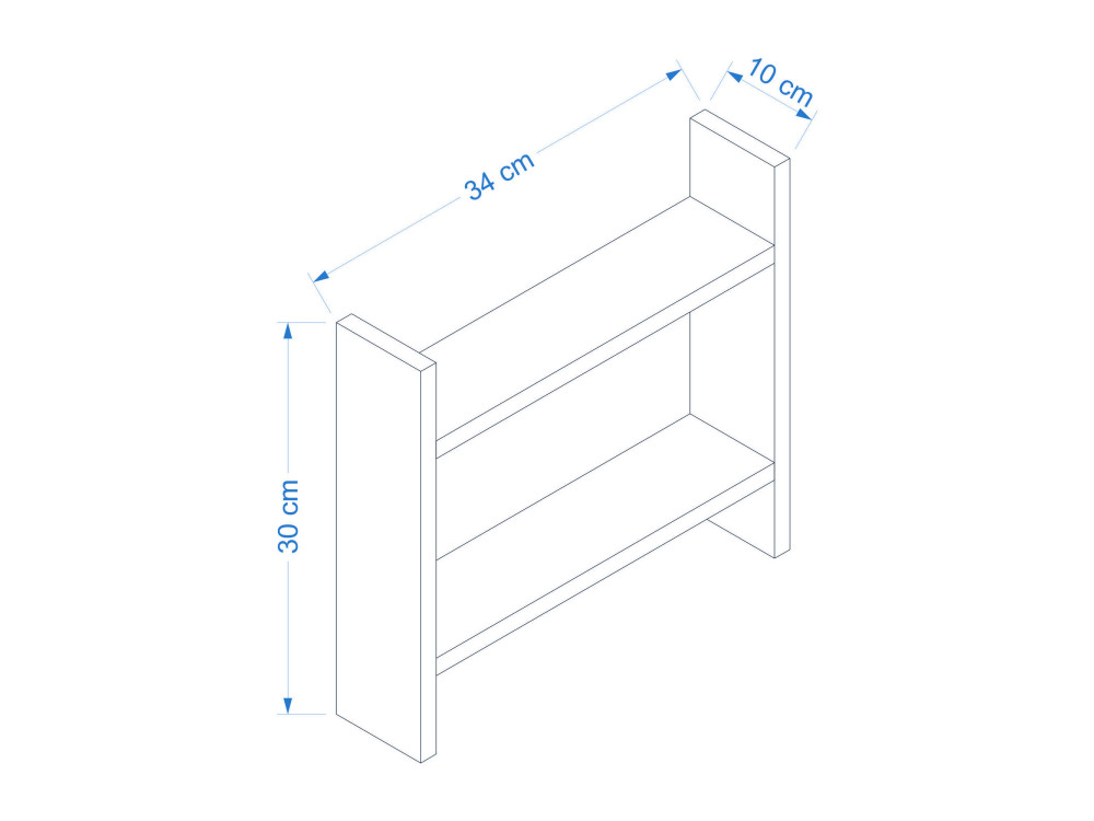 Scaffale da cucina in legno "Denver" - 34 x 10 x 30 cm - Bianco