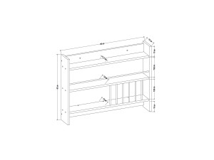 Scaffale da cucina in legno "Kolin" - 85 x 13 x 65 cm - Bianco