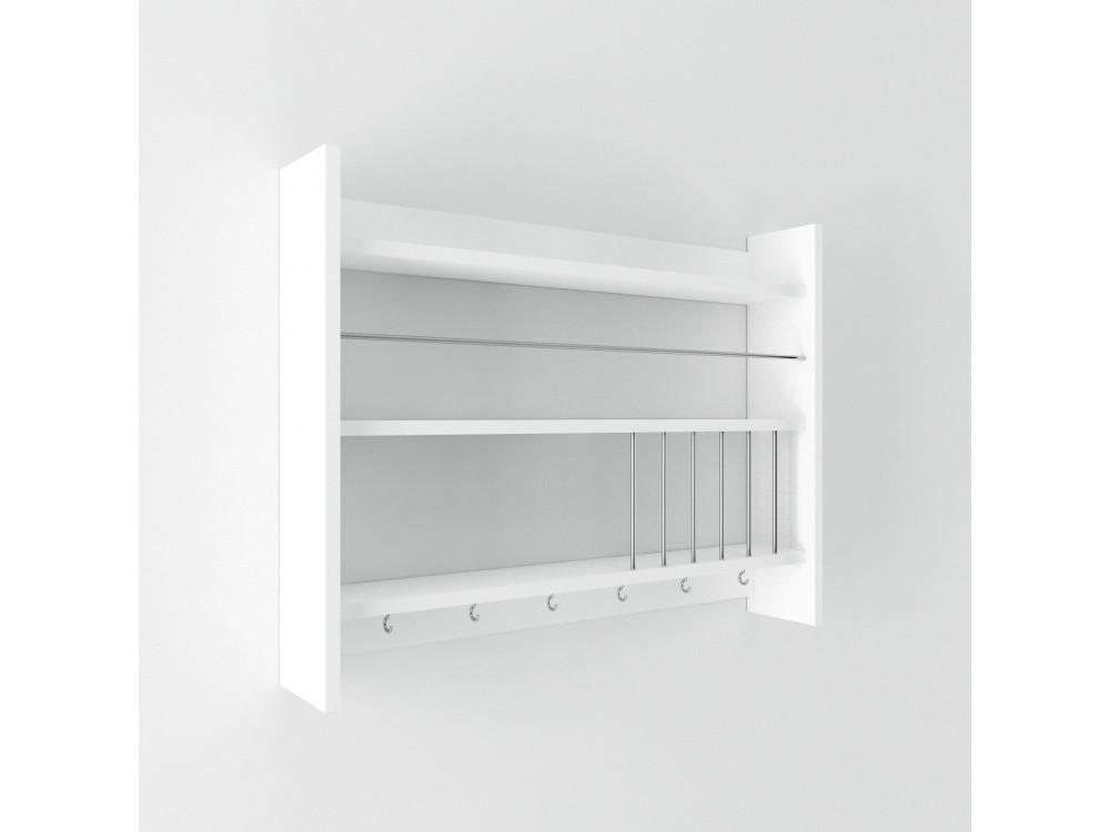 Scaffale da cucina in legno "Kolin" - 85 x 13 x 65 cm - Bianco