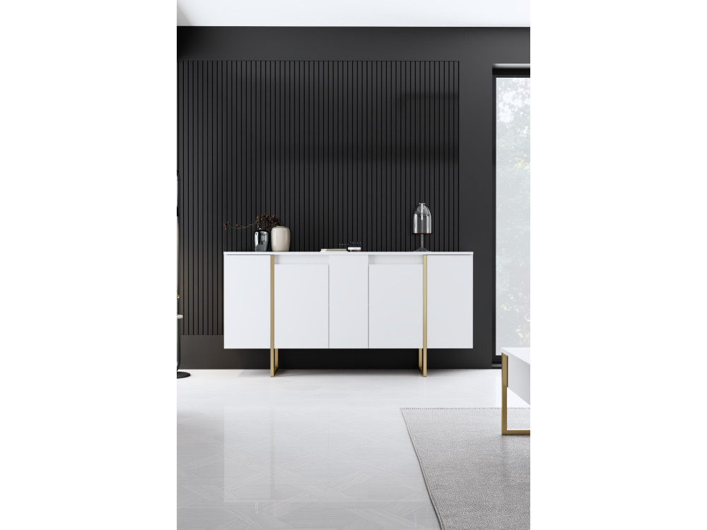 Set di mobili da salotto in legno "Luxe" - 160 x 35 x 80 cm - Bianco