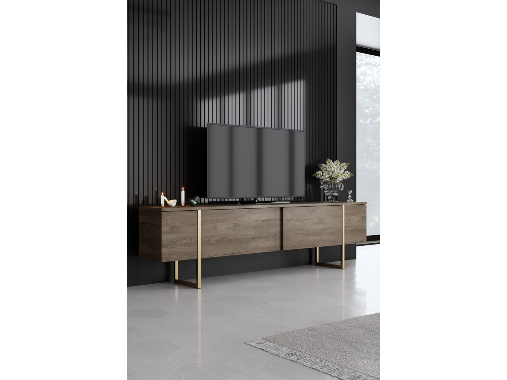 Set di mobili da salotto in legno "Luxe" - 160 x 35 x 80 cm - Marrone
