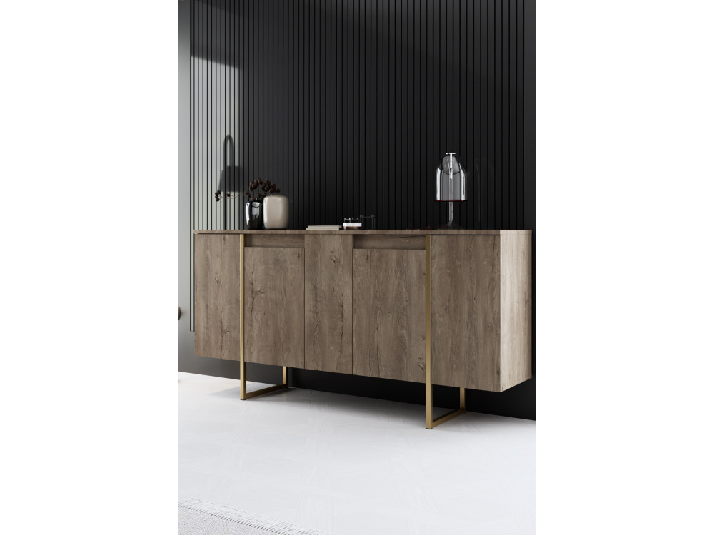 Set di mobili da salotto in legno "Luxe" - 160 x 35 x 80 cm - Marrone