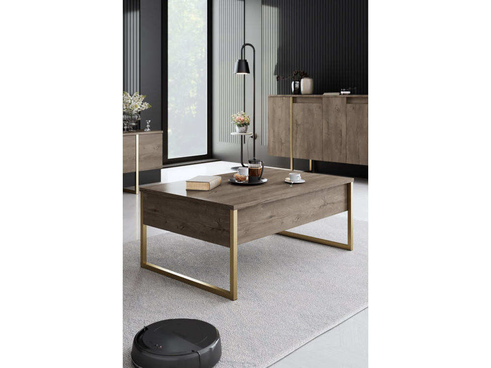Set di mobili da salotto in legno "Luxe" - 160 x 35 x 80 cm - Marrone