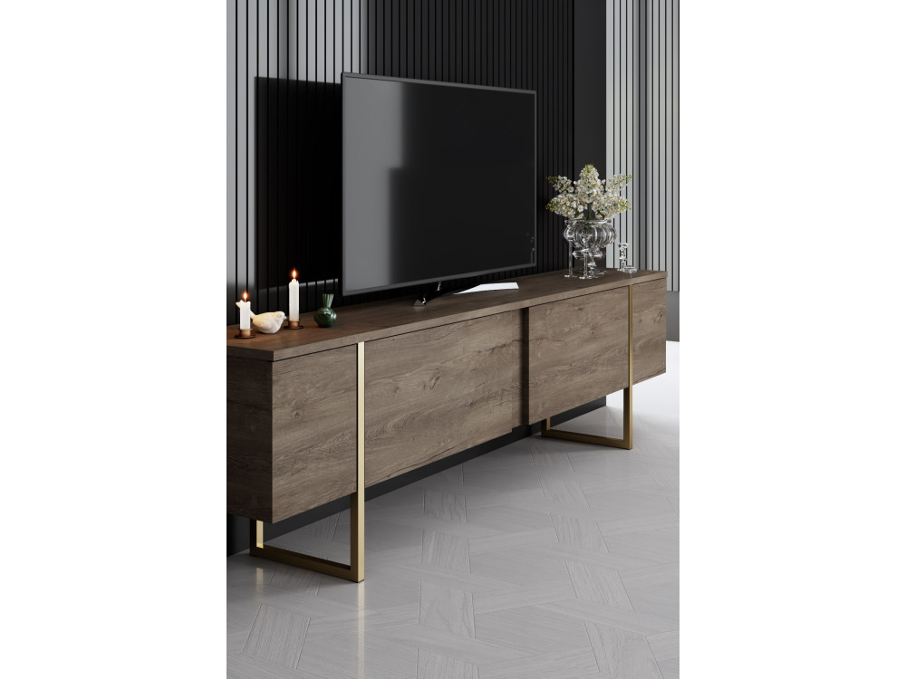 Set di mobili da salotto in legno "Luxe" - 160 x 35 x 80 cm - Marrone