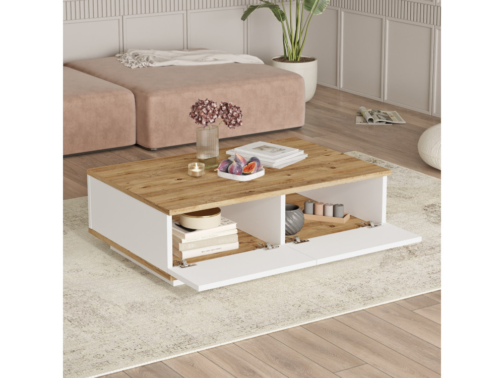 Set di mobili da salotto in legno "FR17" - 180 x 44 x 44 cm - Bianco