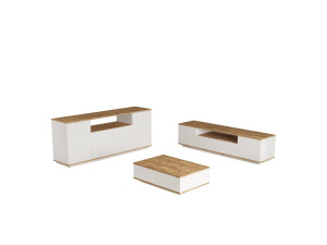 Set di mobili da salotto in legno "FR18" - 180 x 44 x 44 cm - Bianco