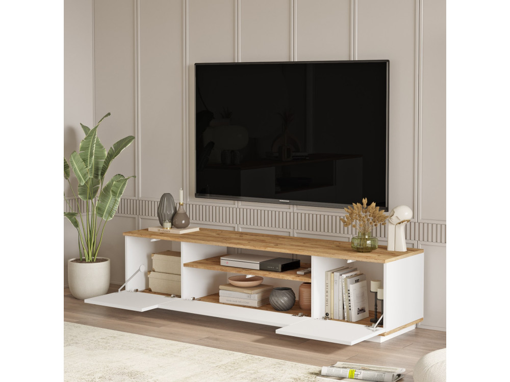 Set di mobili da salotto in legno "FR18" - 180 x 44 x 44 cm - Bianco