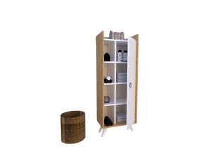 Armadio multiuso in legno "Ilgim" - 50 x 31 x 140 cm - Bianco